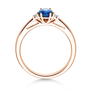 Verlobungsring Life in 14K Roségold mit Saphir 0,60ct und Diamanten 0,03ct