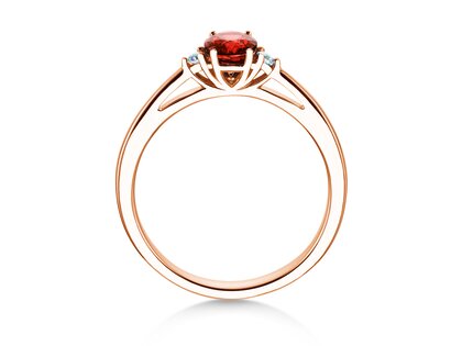 Verlobungsring Life in 9K Roségold mit Rubin 0,25ct und Diamanten 0,03ct
