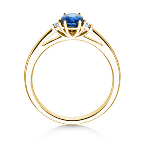 Verlobungsring Life in 14K Gelbgold mit Saphir 0,60ct und Diamanten 0,03ct
