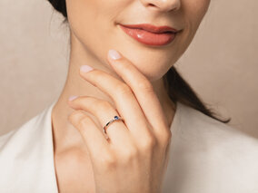 Verlobungsring Life in Platin 950/- mit Saphir 0,25ct und Diamanten 0,03ct