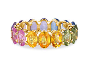 Rainbow Oval in 14K Gelbgold mit Saphir 8,33ct