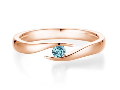 Verlobungsring Twist Colour in 9K Roségold mit Blautopas 0,10ct