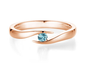 Verlobungsring Twist Colour in 9K Roségold mit Blautopas 0,10ct