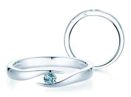 Verlobungsring Twist Colour in Silber 925/- mit Blautopas 0,05ct