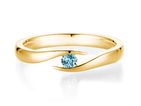 Verlobungsring Twist Colour in 14K Gelbgold mit Blautopas 0,05ct
