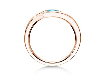 Verlobungsring Twist Colour in 9K Roségold mit Blautopas 0,25ct