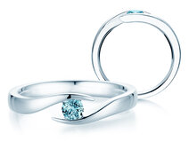 Verlobungsring Twist Colour in 18K Weißgold mit Blautopas 0,25ct