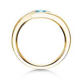 Verlobungsring Twist Colour in 9K Gelbgold mit Blautopas 0,25ct