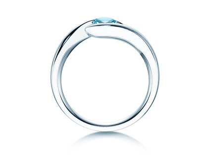 Verlobungsring Twist Colour in 14K Weißgold mit Blautopas 0,50ct