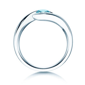 Verlobungsring Twist Colour in 14K Weißgold mit Blautopas 0,50ct