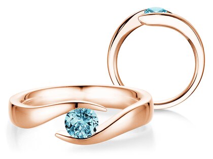 Verlobungsring Twist Colour in 9K Roségold mit Blautopas 0,50ct