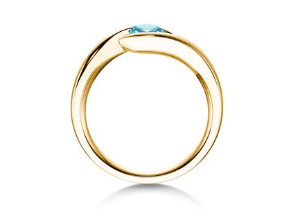 Verlobungsring Twist Colour in 14K Gelbgold mit Blautopas 0,50ct