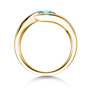 Verlobungsring Twist Colour in 14K Gelbgold mit Blautopas 0,50ct
