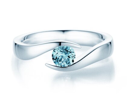 Verlobungsring Twist Colour in 14K Weißgold mit Blautopas 0,50ct