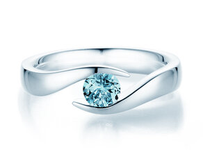 Verlobungsring Twist Colour in 14K Weißgold mit Blautopas 0,50ct