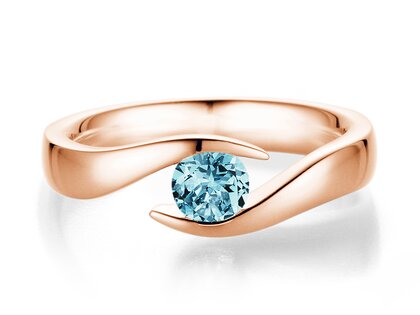 Verlobungsring Twist Colour in 9K Roségold mit Blautopas 0,50ct