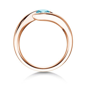 Verlobungsring Twist Colour in 9K Roségold mit Blautopas 0,50ct