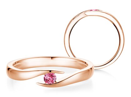 Verlobungsring Twist Colour in 9K Roségold mit Pinker Turmalin 0,05ct