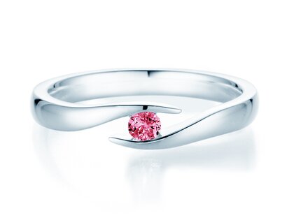 Verlobungsring Twist Colour in Silber 925/- mit Pinker Turmalin 0,05ct