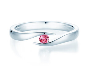 Verlobungsring Twist Colour in Silber 925/- mit Pinker Turmalin 0,05ct