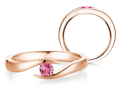 Verlobungsring Twist Colour in 9K Roségold mit Pinker Turmalin 0,25ct