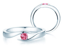 Verlobungsring Twist Colour in 9K Weißgold mit Pinker Turmalin 0,25ct