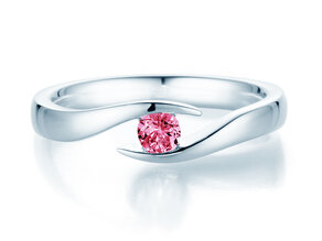 Verlobungsring Twist Colour in 9K Weißgold mit Pinker Turmalin 0,15ct