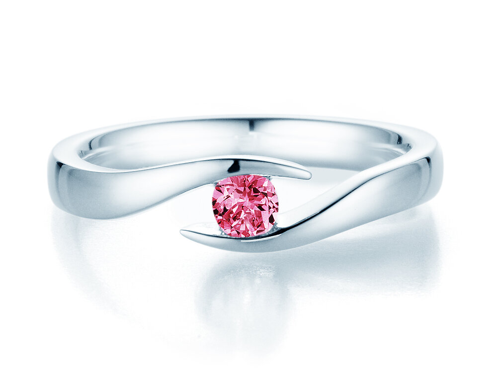 Verlobungsring Twist Colour in Platin 950/- mit Pinker Turmalin 0,25ct