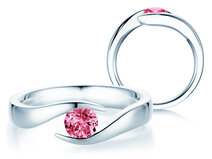 Verlobungsring Twist Colour in 18K Weißgold mit Pinker Turmalin 0,50ct