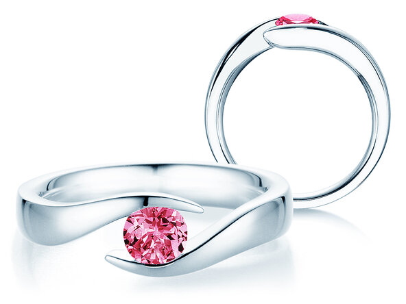 Verlobungsring Twist Colour in 14K Weißgold mit Pinker Turmalin 0,50ct