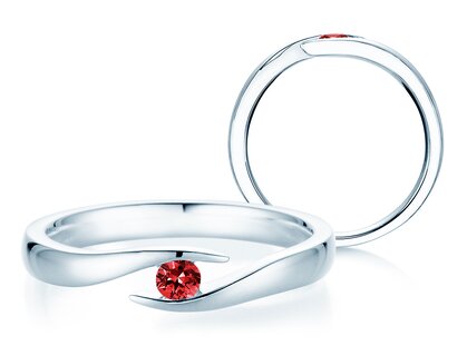 Verlobungsring Twist Colour in 14K Weißgold mit Rubin 0,05ct