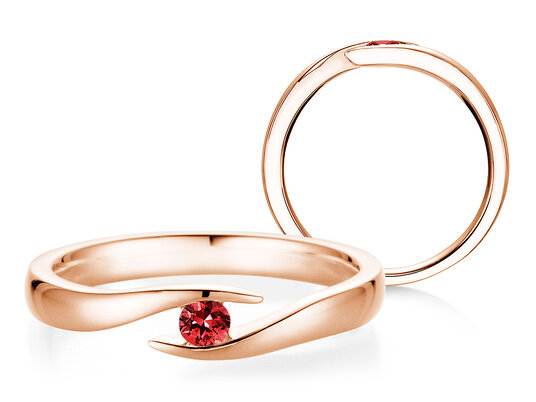 Verlobungsring Twist Colour in Silber 925/- mit Rubin 0,05ct