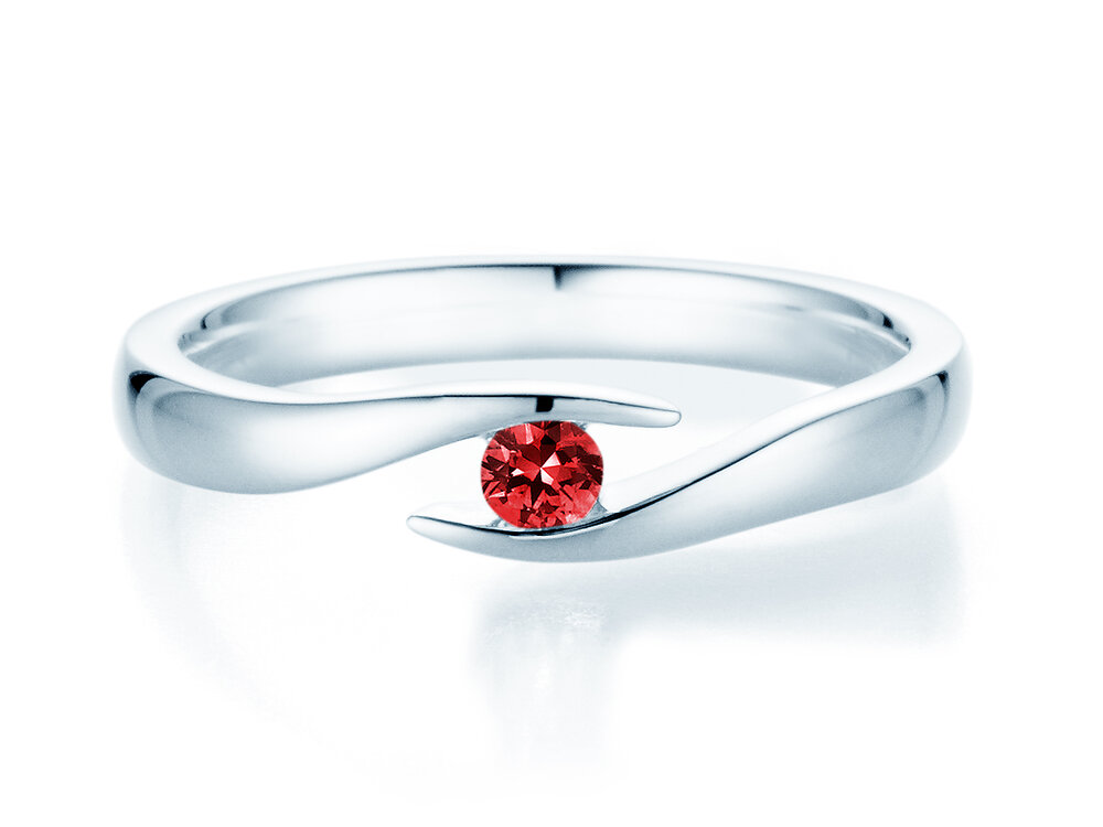 Verlobungsring Twist Colour in Platin 950/- mit Rubin 0,05ct