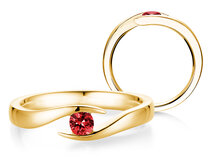 Verlobungsring Twist Colour in 9K Gelbgold mit Rubin 0,15ct