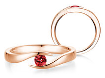 Verlobungsring Twist Colour in 9K Roségold mit Rubin 0,15ct