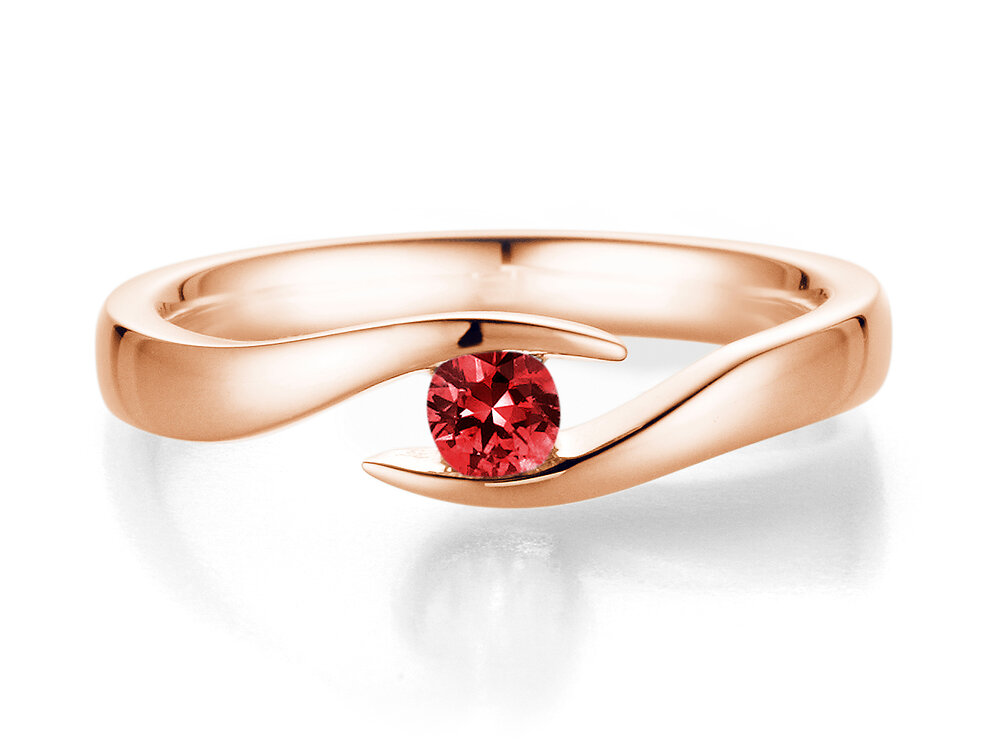 Verlobungsring Twist Colour in 9K Roségold mit Rubin 0,15ct