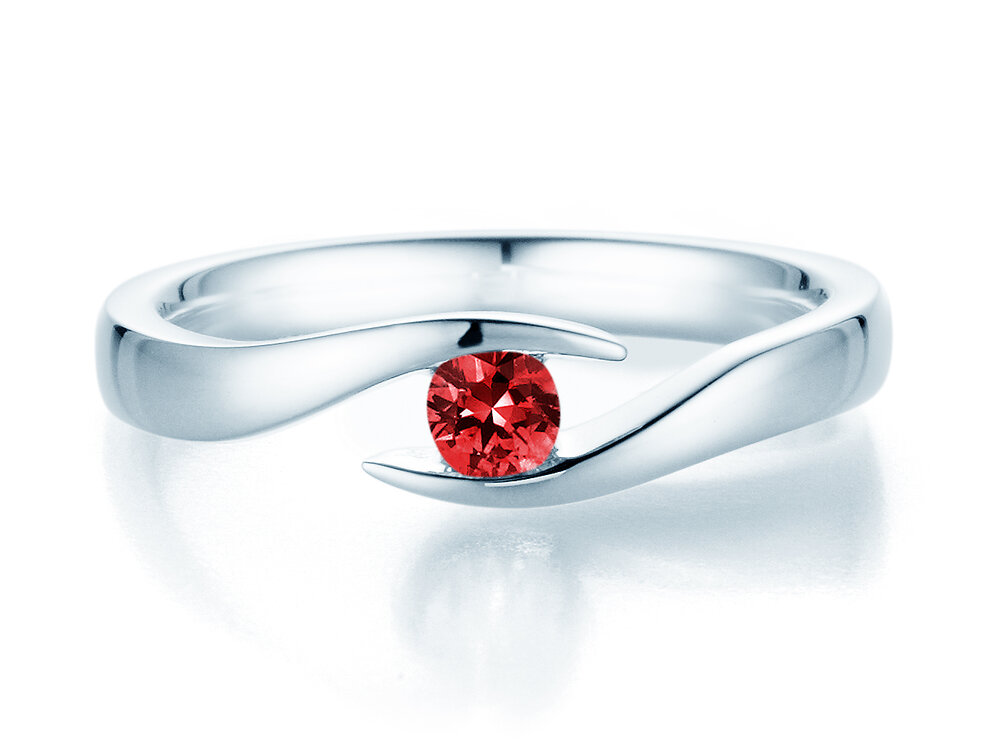 Verlobungsring Twist Colour in Platin 950/- mit Rubin 0,25ct