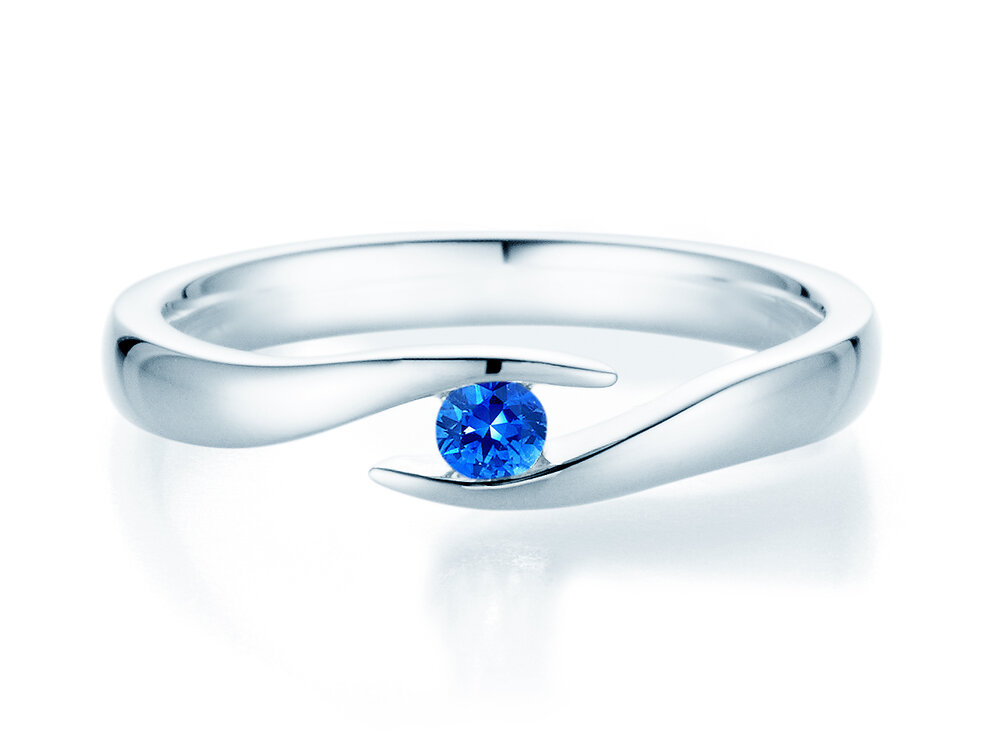 Verlobungsring Twist Colour in Platin 950/- mit Saphir 0,10ct