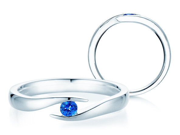 Verlobungsring Twist Colour in Silber 925/- mit Saphir 0,10ct