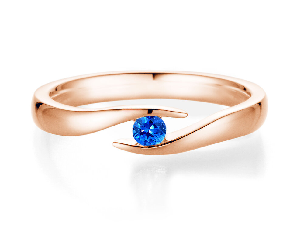 Verlobungsring Twist Colour in 9K Roségold mit Saphir 0,10ct