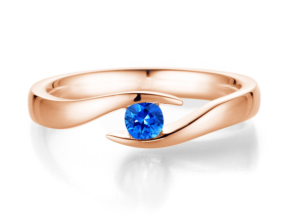 Verlobungsring Twist Colour in 18K Roségold mit Saphir 0,25ct