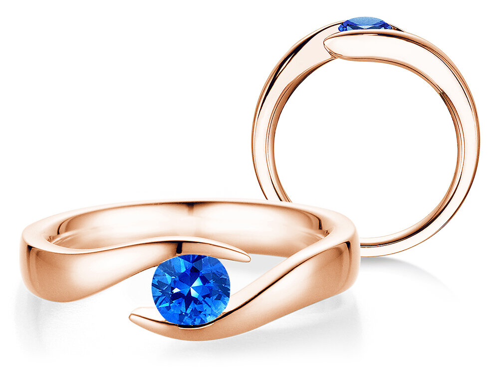 Verlobungsring Twist Colour in 9K Roségold mit Saphir 0,50ct