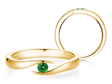 Verlobungsring Twist Colour in Silber 925/- mit Smaragd 0,05ct