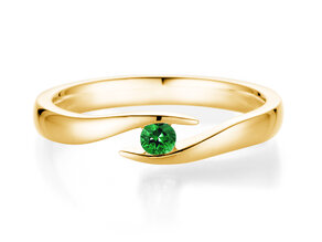Verlobungsring Twist Colour in 9K Gelbgold mit Smaragd 0,05ct
