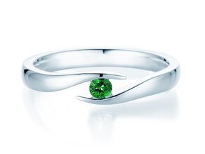 Verlobungsring Twist Colour in Silber 925/- mit Smaragd 0,05ct
