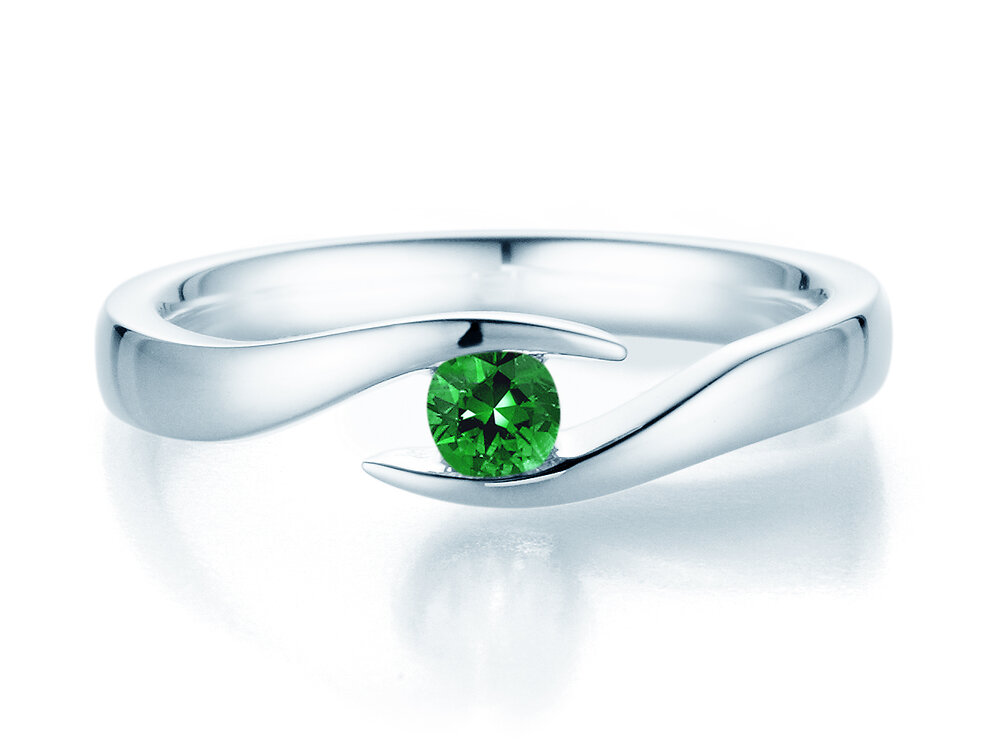 Verlobungsring Twist Colour in Platin 950/- mit Smaragd 0,25ct