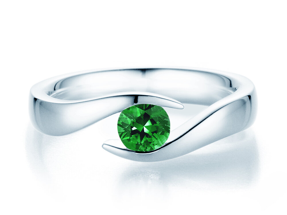 Verlobungsring Twist Colour in Platin 950/- mit Smaragd 0,50ct