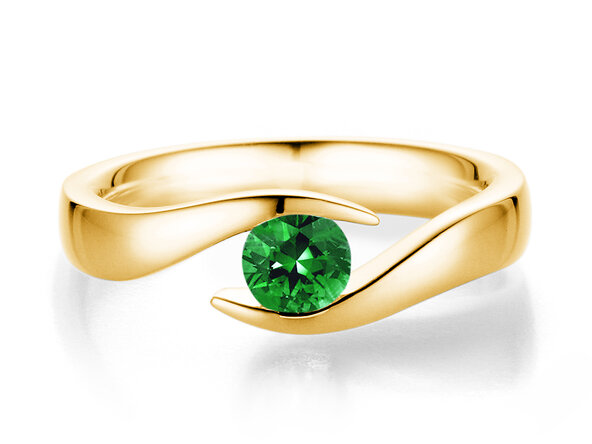 Verlobungsring Twist Colour in 18K Gelbgold mit Smaragd 0,50ct