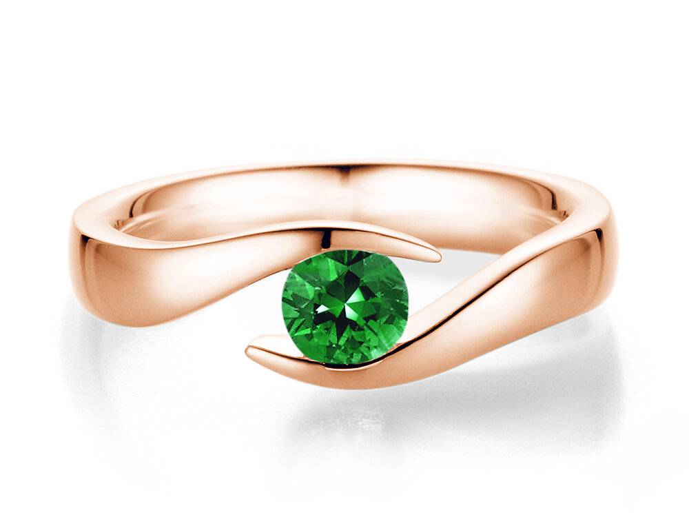 Verlobungsring Twist Colour in 18K Roségold mit Smaragd 0,50ct