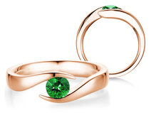 Verlobungsring Twist Colour in 18K Roségold mit Smaragd 0,50ct